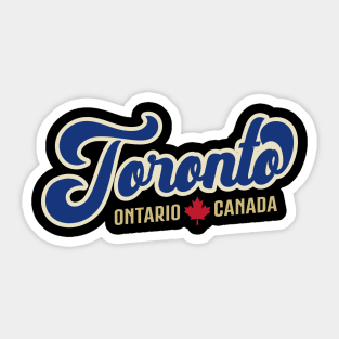 Toronto Ontario Canada Classic Athletic Script Dark Blue Sticker